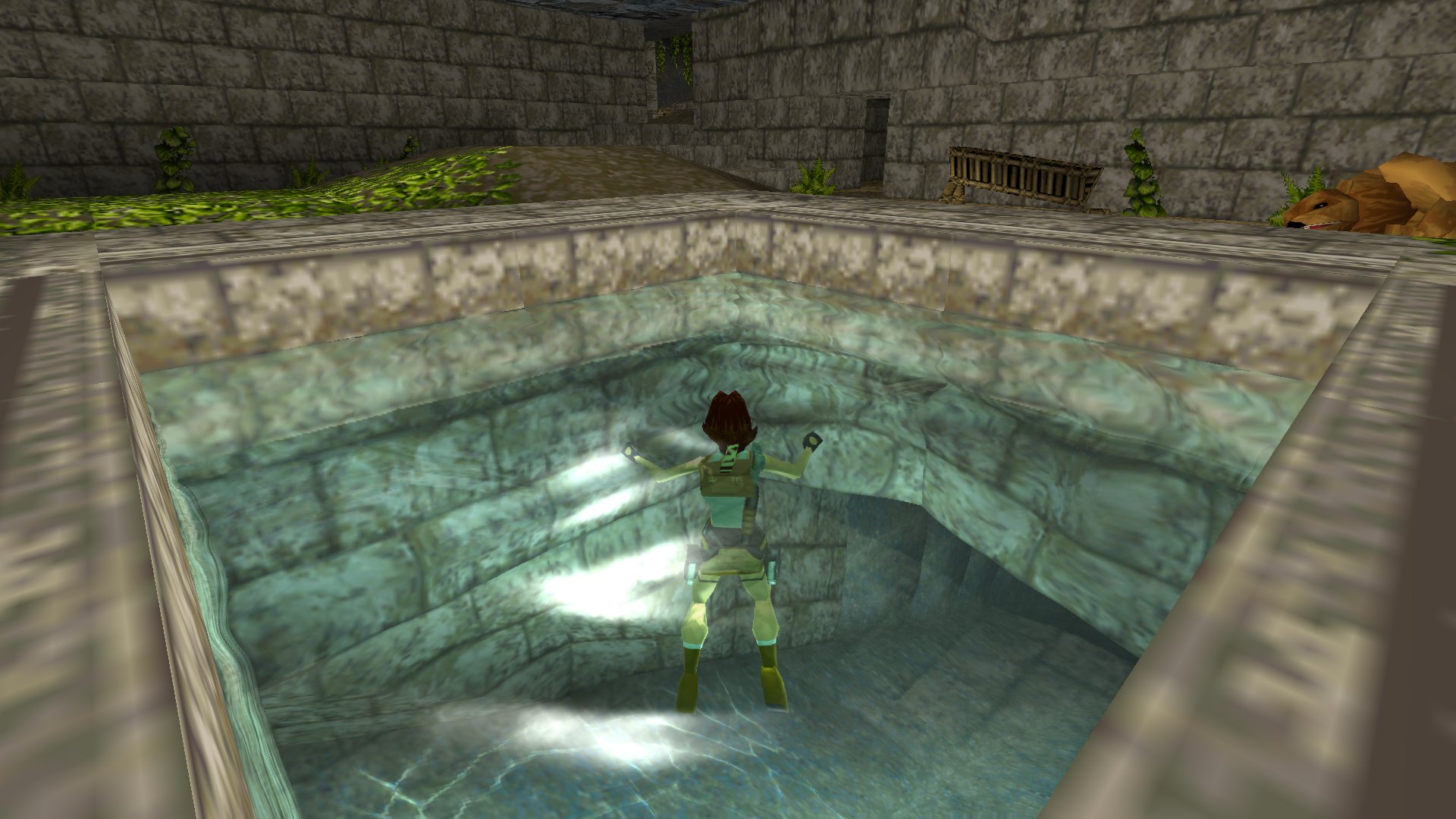 OpenLara core showing an early Tomb Raider engine scene